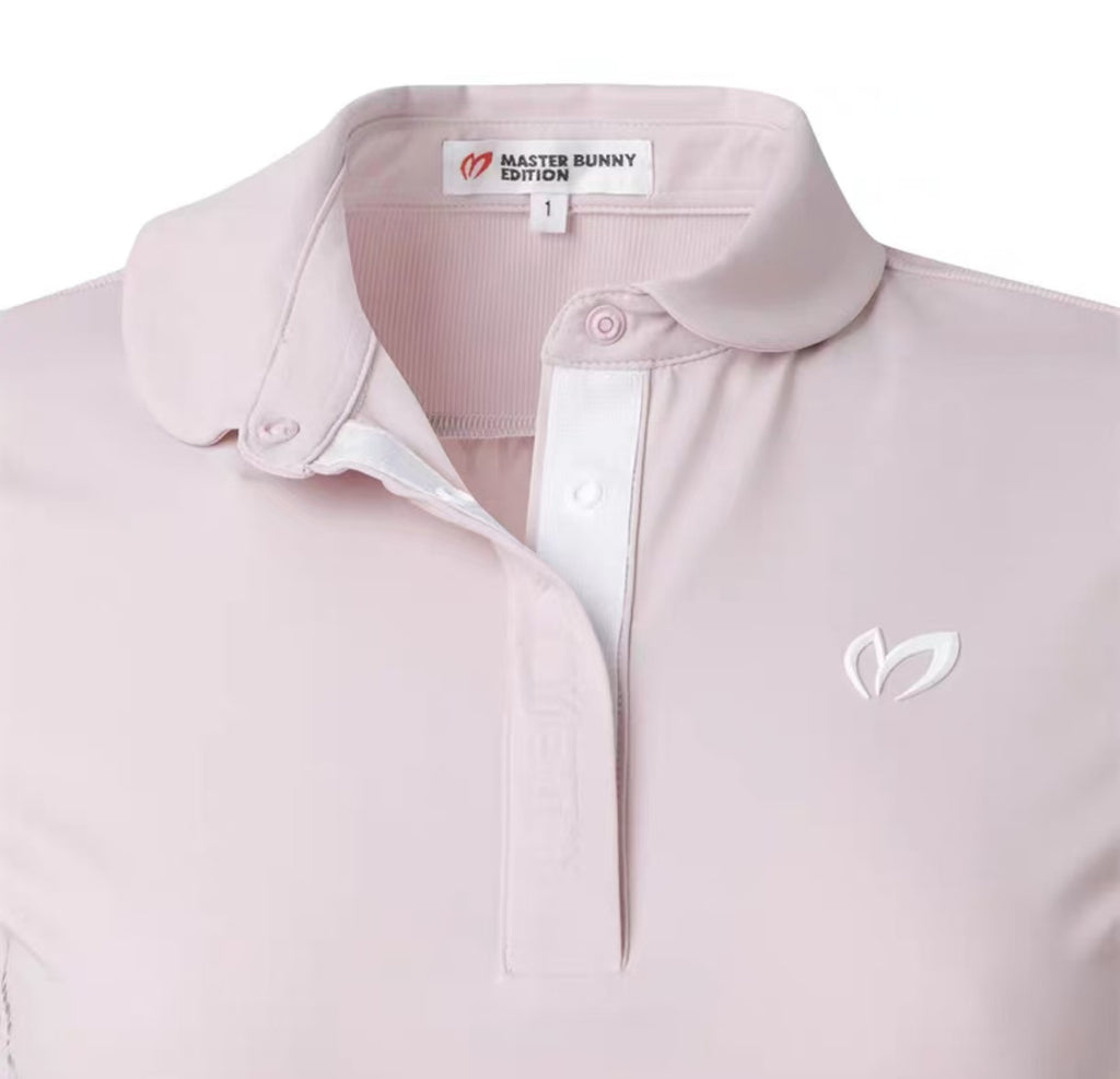 Women’s 2026 Spring Summer Premium Slim Golf Polo Shirt in Pink - product view