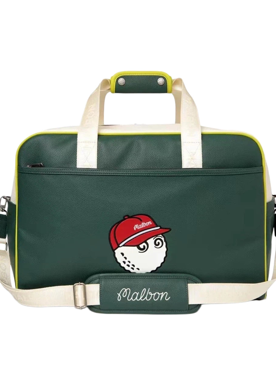 Malbon Golf Boston Bag - Premium PU Leather Duffle Bag with Shoe Compartment