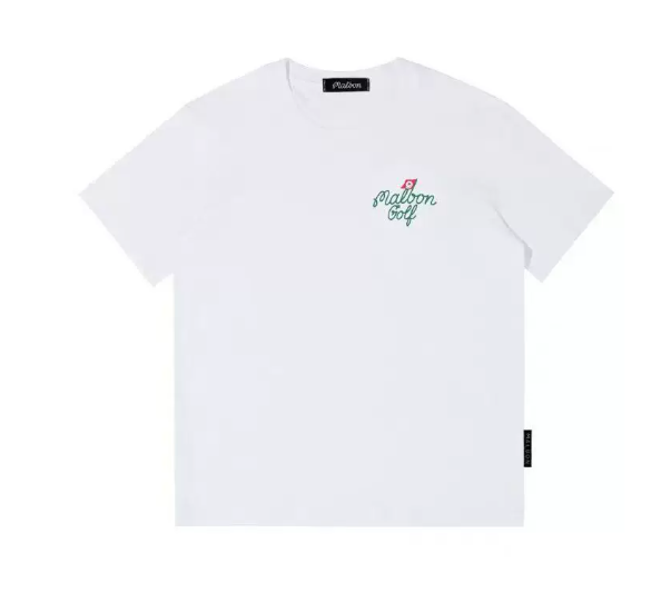 Malbon Unisex Graphic Crewneck Golf T-Shirt White front view