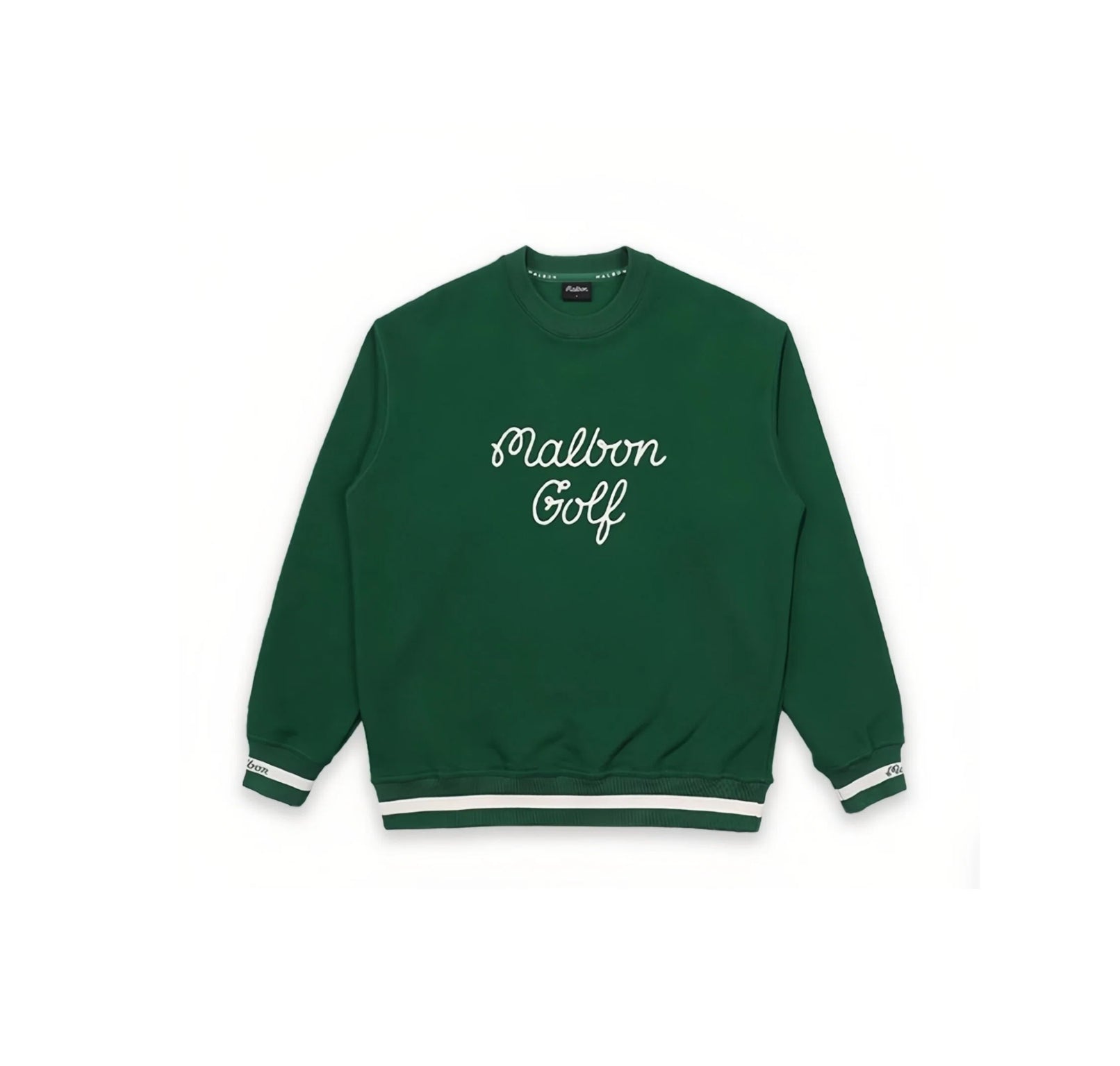 Malbon Men Golf Sweatshirt Crew Neck Logo Embroidered Sport Top