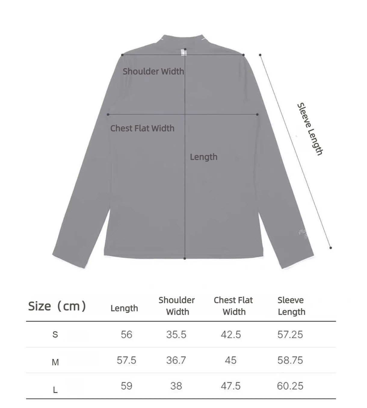 Malbon Rally Mockneck letter size chart