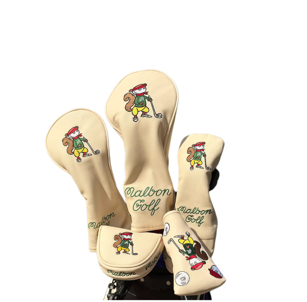 Malbon Cute Squirrel Golf Headcover with Magnetic Closure – Waterproof PU