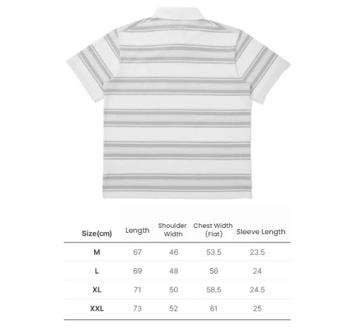 Malbon striped golf polo lifestyle styled on course