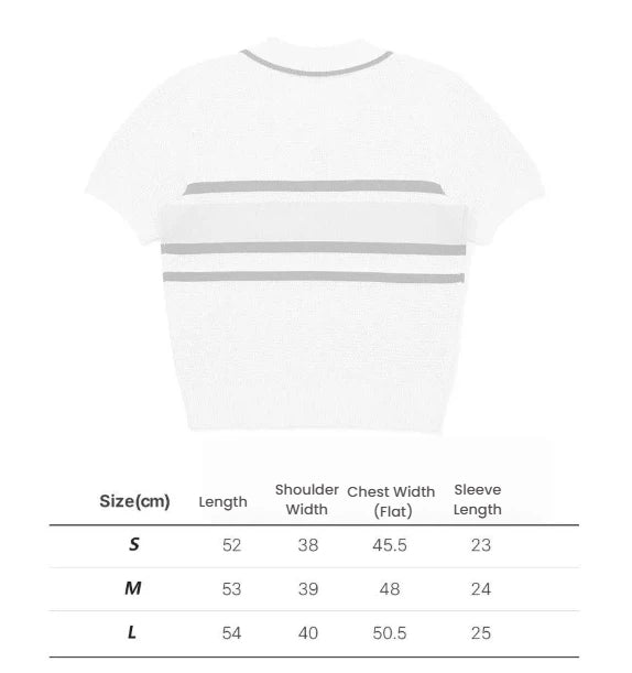 Malbon Women's Knit Golf Polo and Tennis Skirt — size chart in centimetres