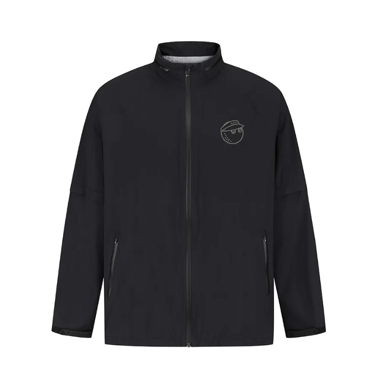 Malbon Studio Seoul Rain Jacket Black golf rain jacket front view