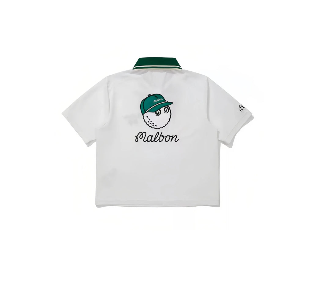Malbon women polo shirt khaki front view