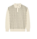 Malbon Links Polo Sweater Beige Beige golf sweater front view