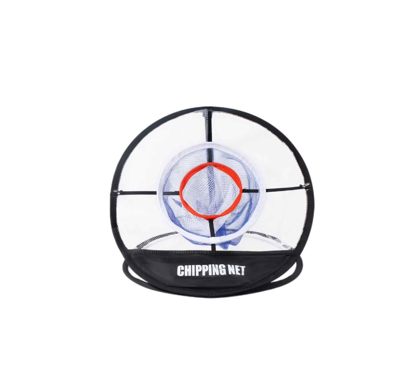 Caiton pop-up golf chipping net front view with orange target ring and CHIPPING NET branding