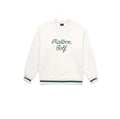 Malbon men's crew-neck logo embroidered golf sweatshirt — close-up detail
