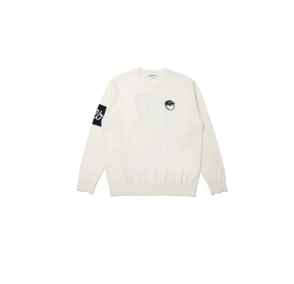Malbon men golf long sleeve knit crew neck tee front view
