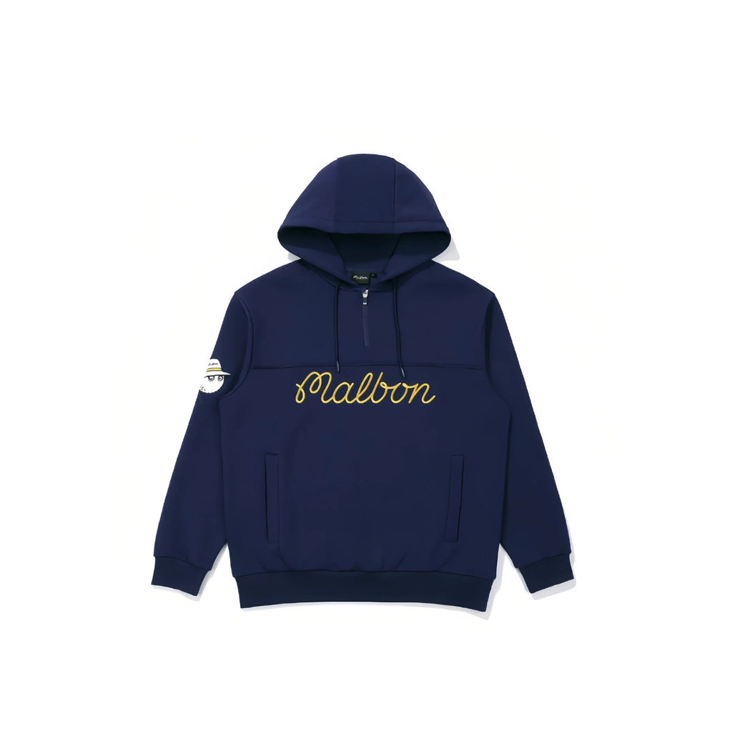 Malbon men golf hoodie alternate colour view navy blue