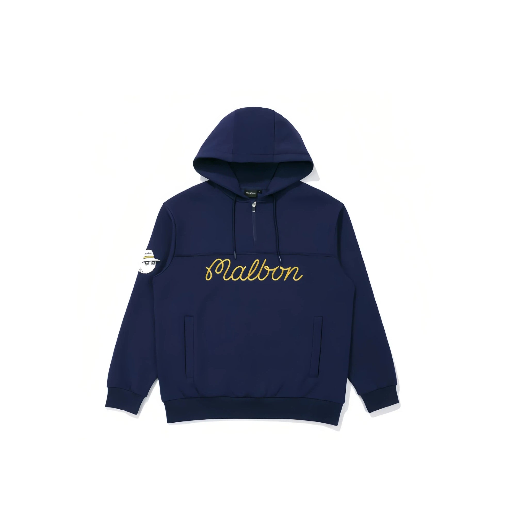 Malbon men golf hoodie alternate colour view navy blue