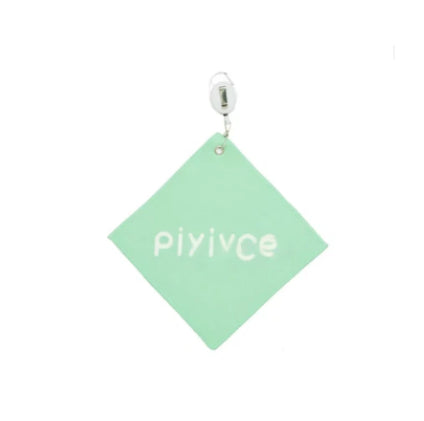 Pivvee Mint Green Microfiber Golf Towel — clipped to a golf bag