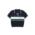 Malbon Women's Knit Golf Polo — navy blue with contrast tipping and tennis-style collar