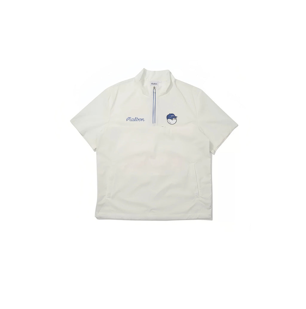 Malbon Unisex Quarter-Zip Golf Polo Shirt — alternate colourway flat lay