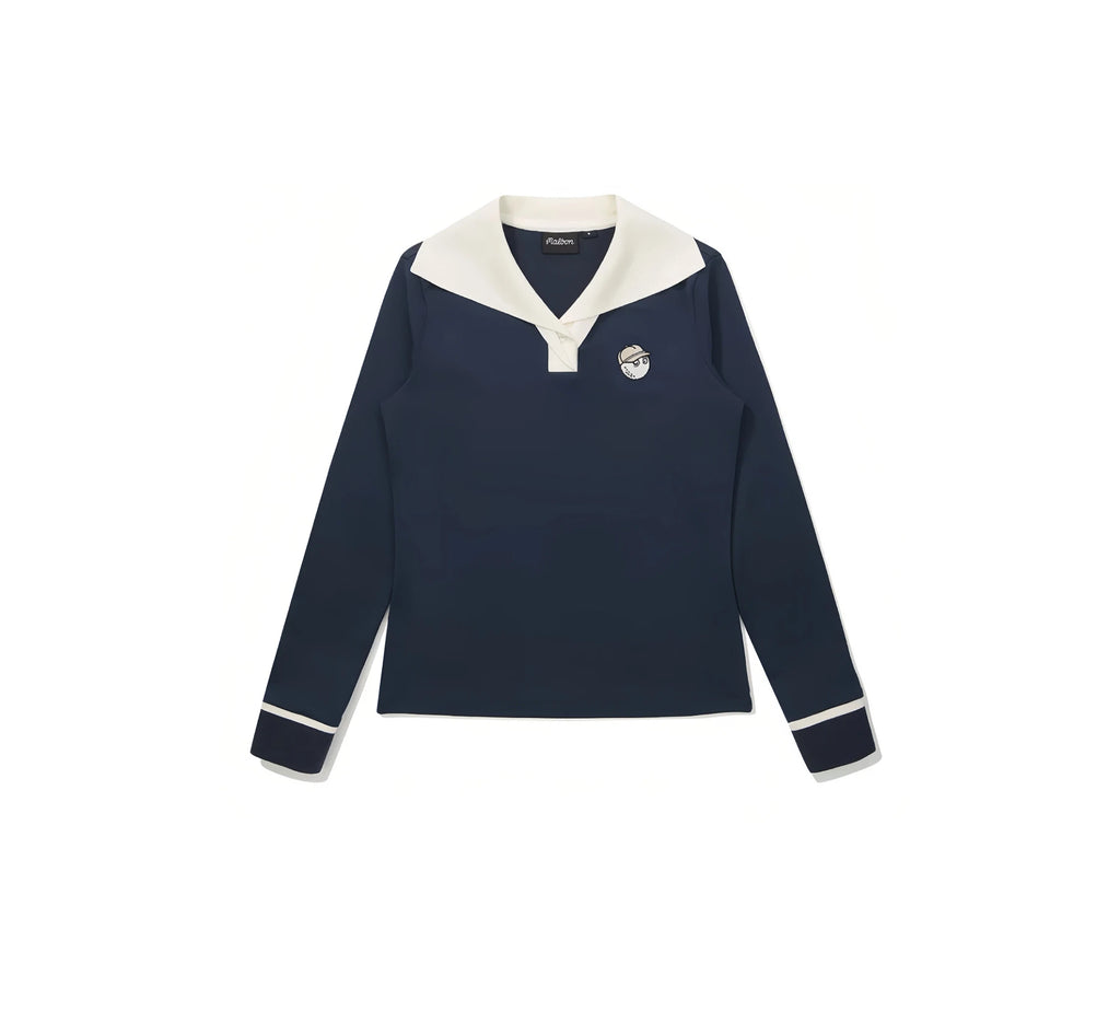 Malbon women ice silk golf polo in cream front view