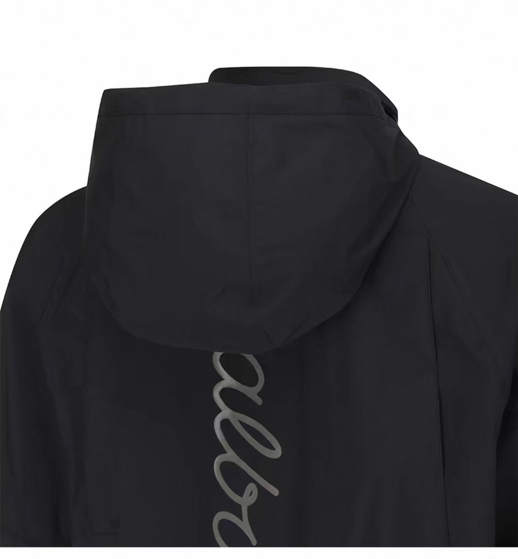 Malbon Studio Seoul Rain Jacket Black golf rain jacket front view