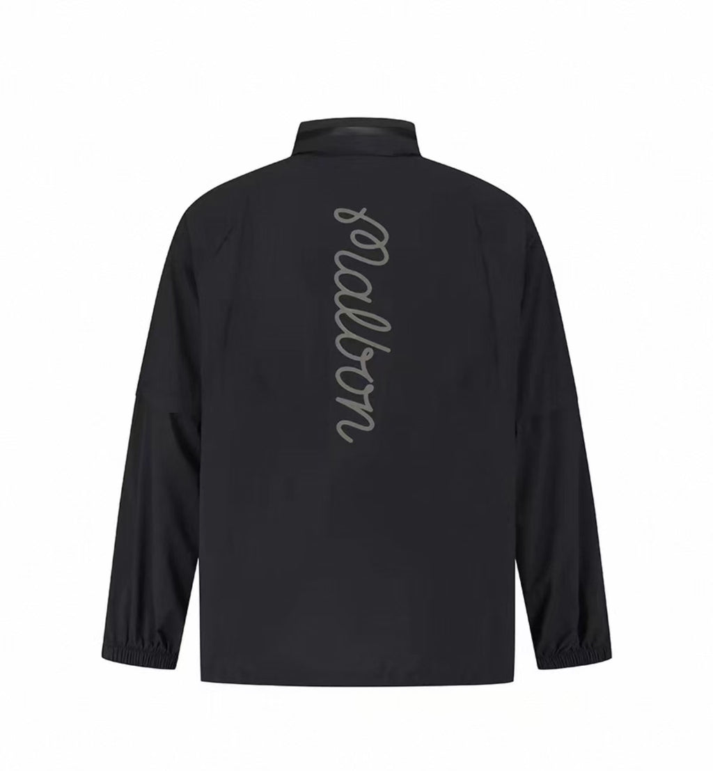 Malbon Studio Seoul Rain Jacket Black golf rain jacket front view