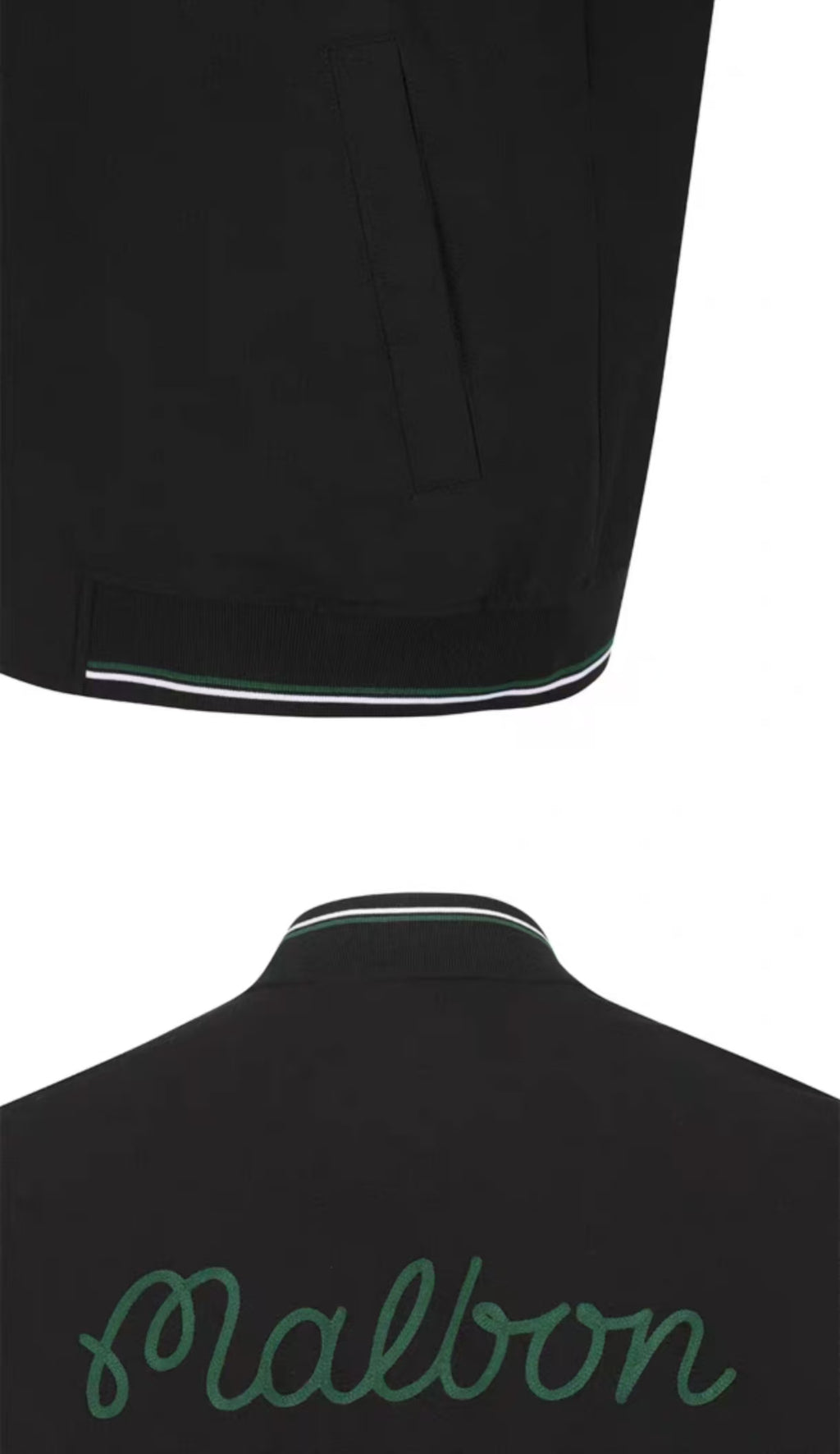 Malbon men Black colour-block golf jacket logo detail