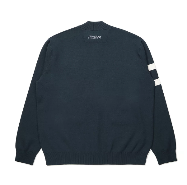 Malbon Preserve Yacht Club Cardigan Navy Navy golf cardigan front view