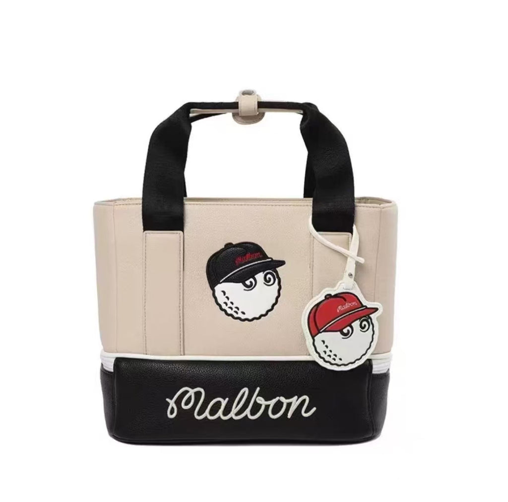 Malbon Golf Tote Bag with Character Patches in Beige or Black