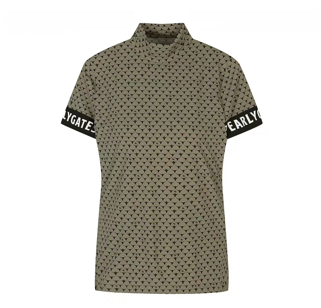 Summer Ice Silk Cooling Breathable Graphic Slim Golf Shirt in Green - product view