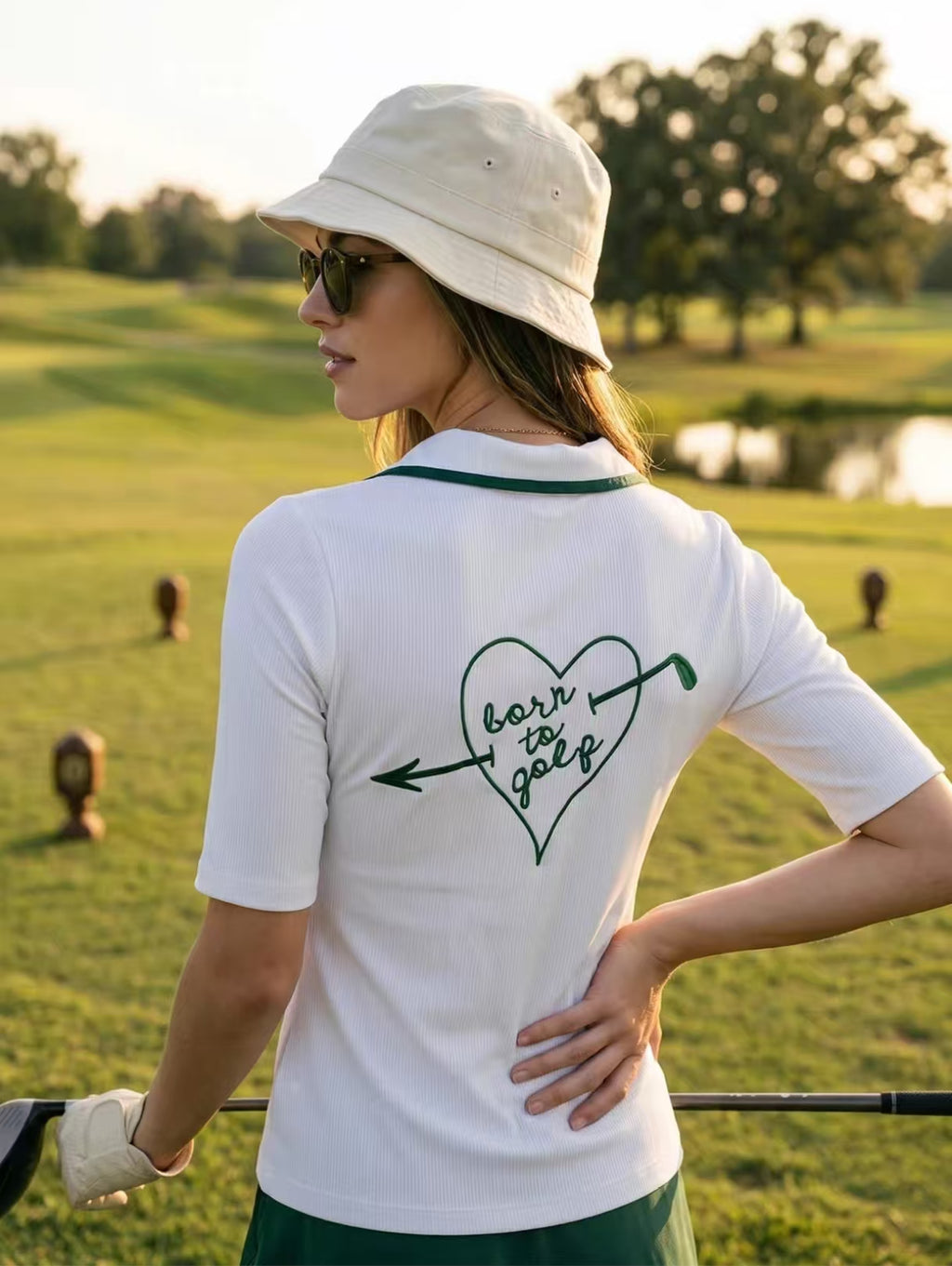 Devereux Women’s Summer White Quarter-Zip Golf Polo Shirt