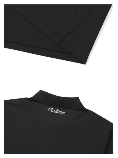 Malbon black golf polo sleeve detail