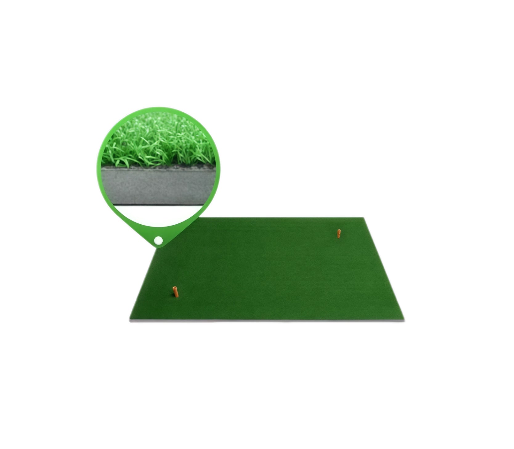 PGM DJD002 driving range mat top-down view of UV-resistant turf