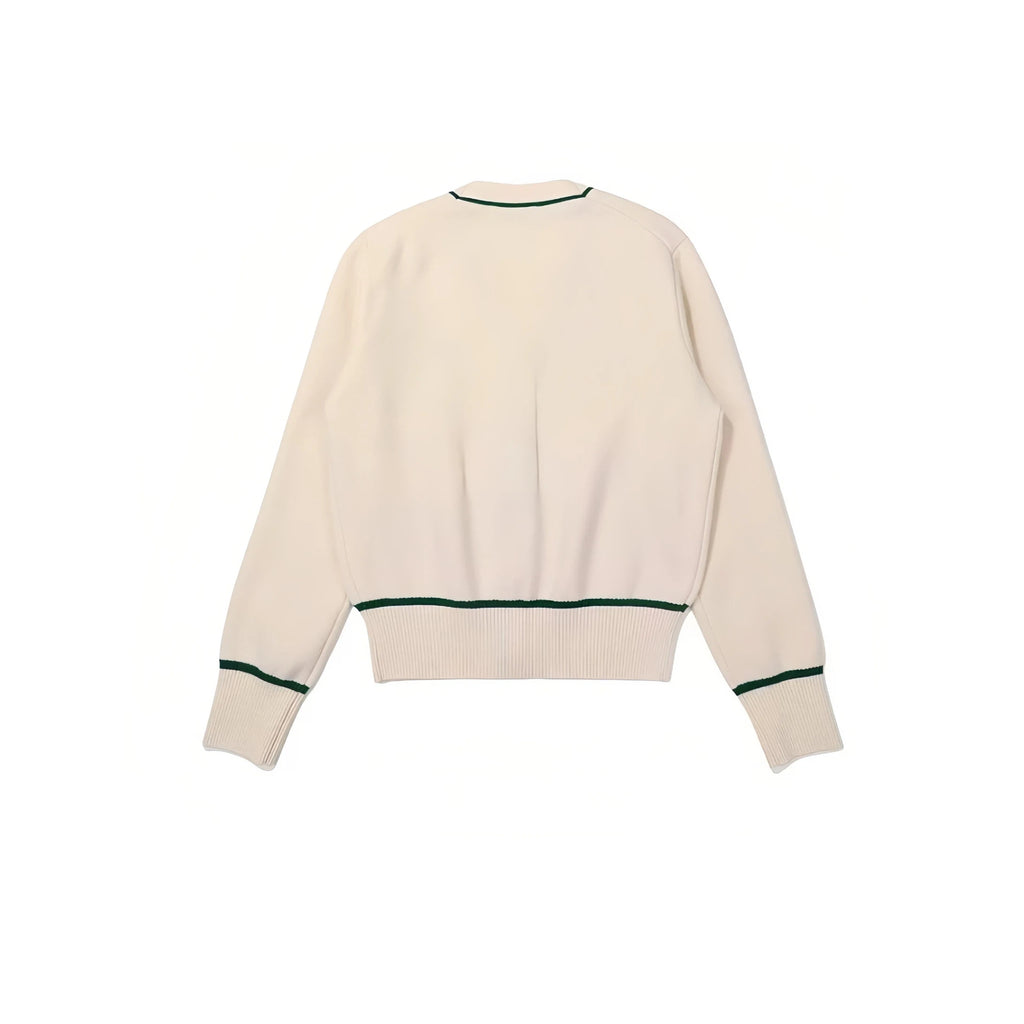 Malbon women sweater jacket beige side and back styling