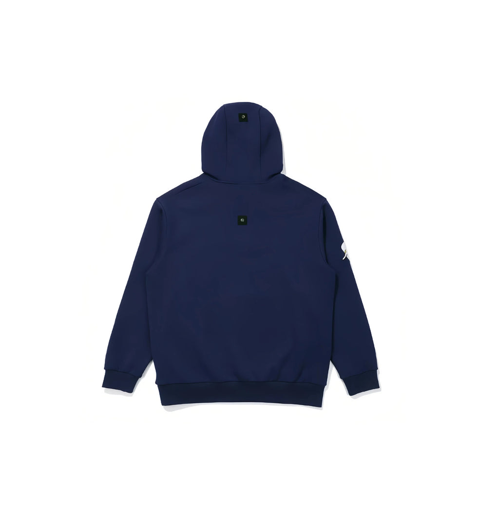 Malbon men half zip hoodie back view clean silhouette
