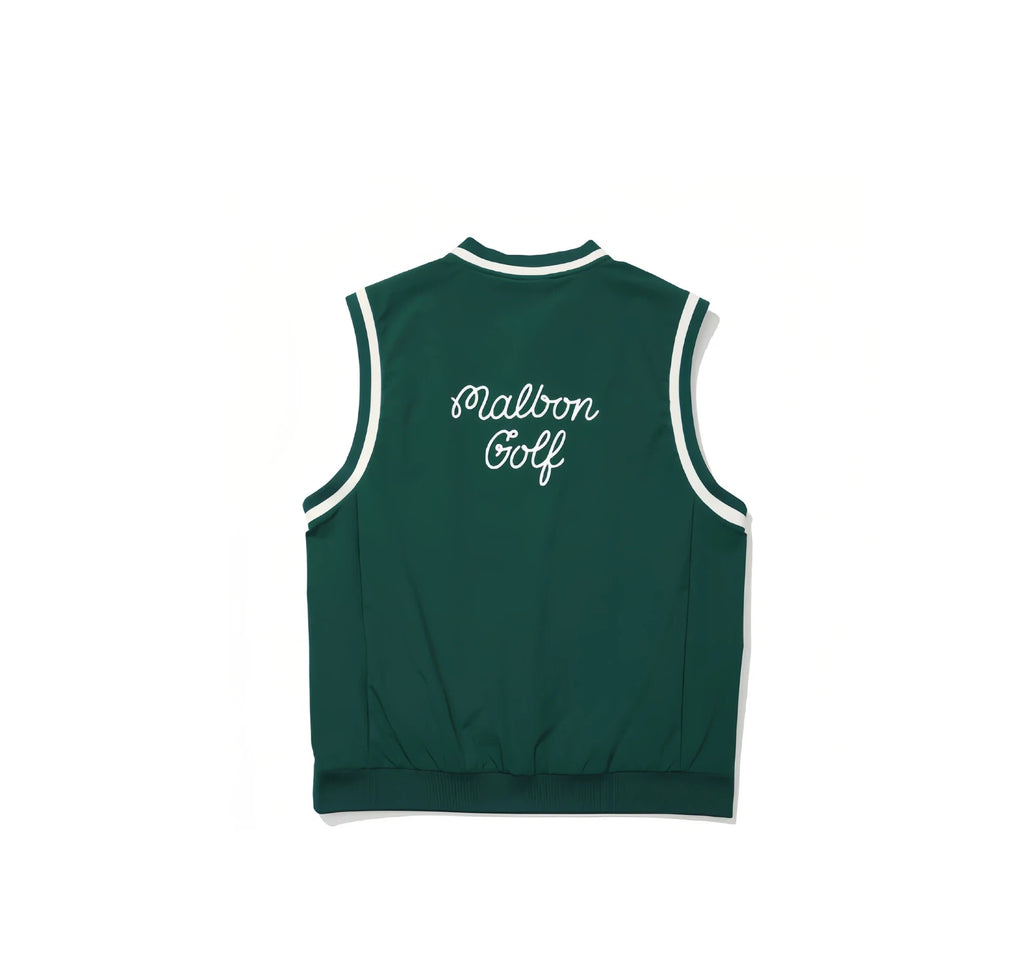 Malbon men golf vest side profile showing sleeveless cut