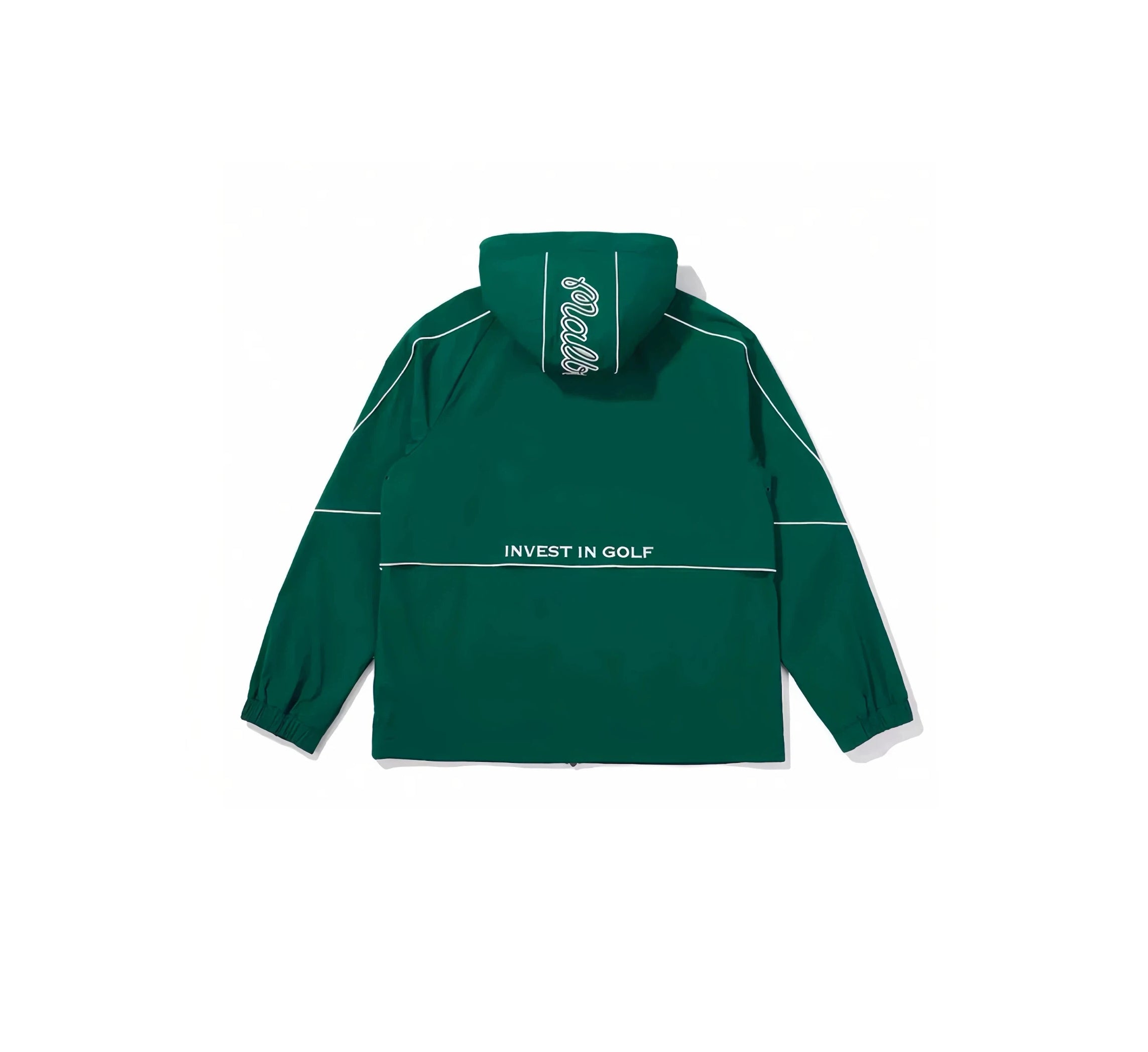 Malbon men hooded golf jacket sleeve and cuff detail