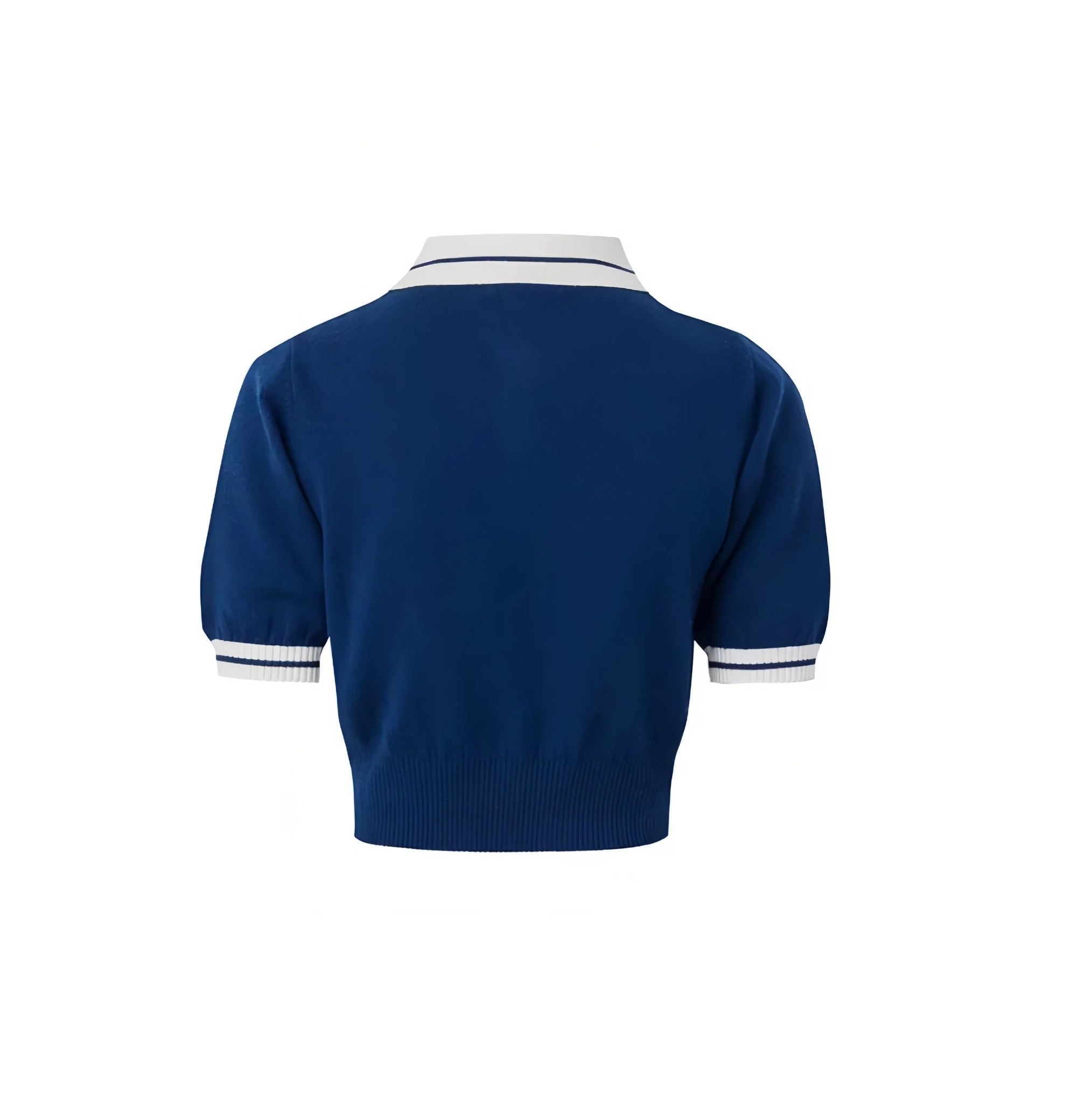 Malbon women knit golf polo white side profile