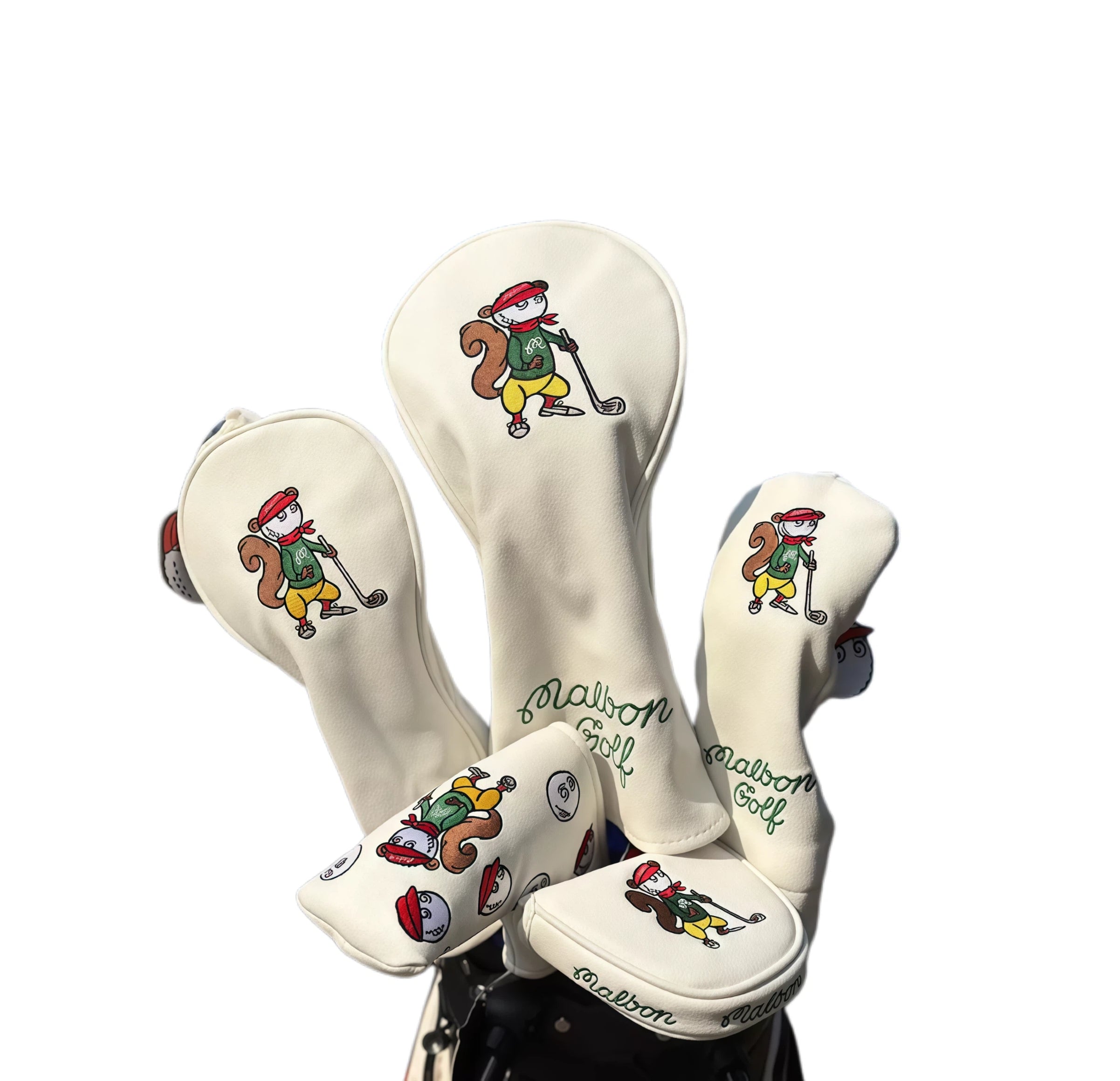 Malbon Cute Squirrel Golf Headcover with Magnetic Closure – Waterproof PU