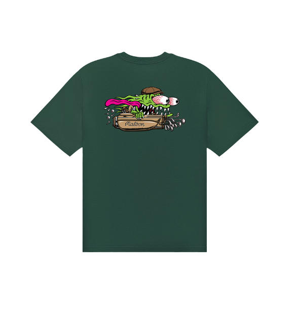 Malbon Santa Cruz Bermuda Graphic Golf T-Shirt Green back view