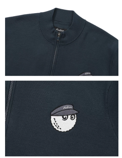 Malbon Preserve Yacht Club Cardigan Navy Navy golf cardigan front view