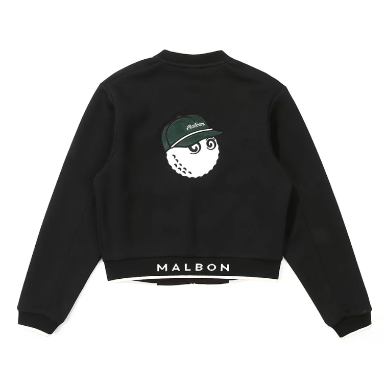 Malbon Women's Full-Zip Warm Fleece Golf Jacket fleece golf jacket model-wearing view