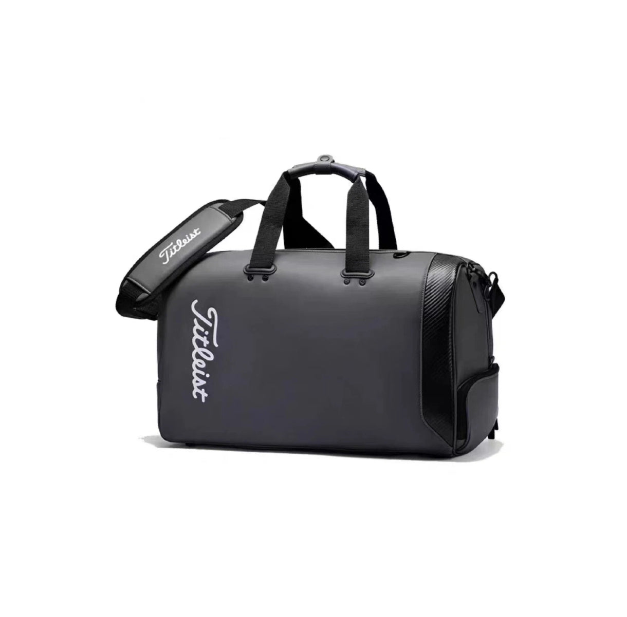 Titleist Black Tech Duffel with Carbon Side – Modern Golf & Gym Bag