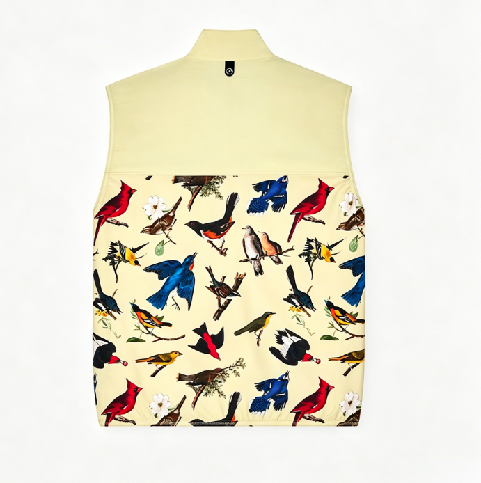 Malbon Birds Of Georgia Vest golf vest model-wearing view