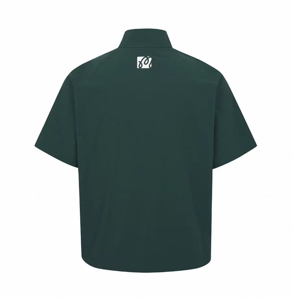 Malbon men Green short-sleeve half-zip golf jacket size chart