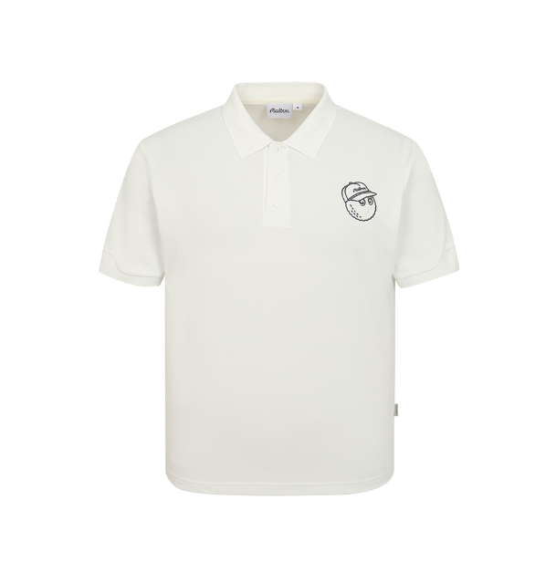 Malbon unisex white Essential golf polo front view
