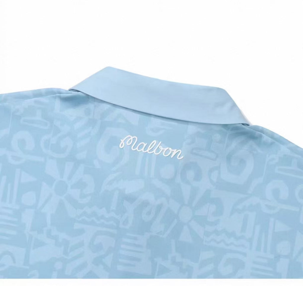 Malbon Golf Men’s Digital Print Casual Polo Shirt