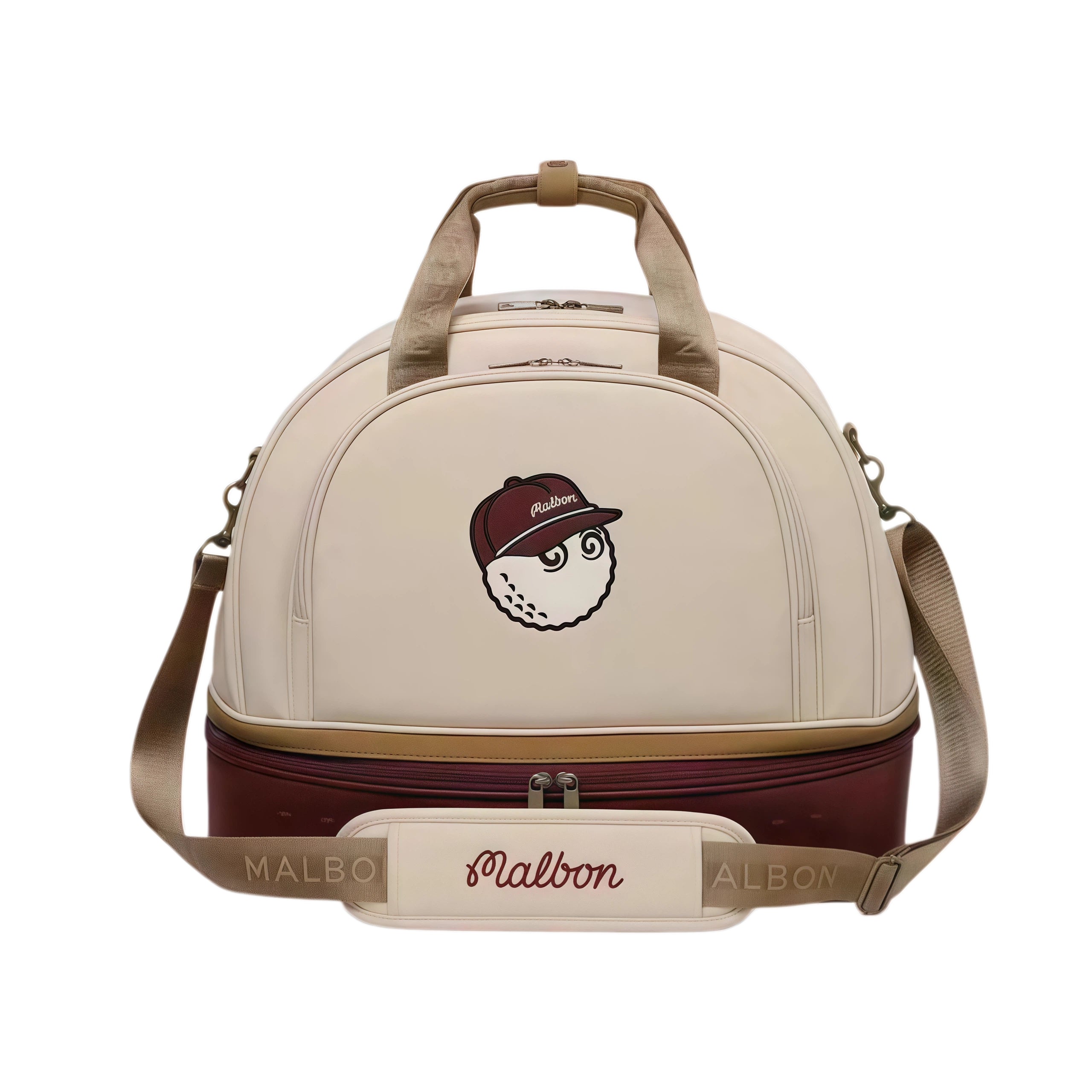 Malbon Golf Boston Bag - Premium PU Leather Duffle Bag with Shoe Compartment