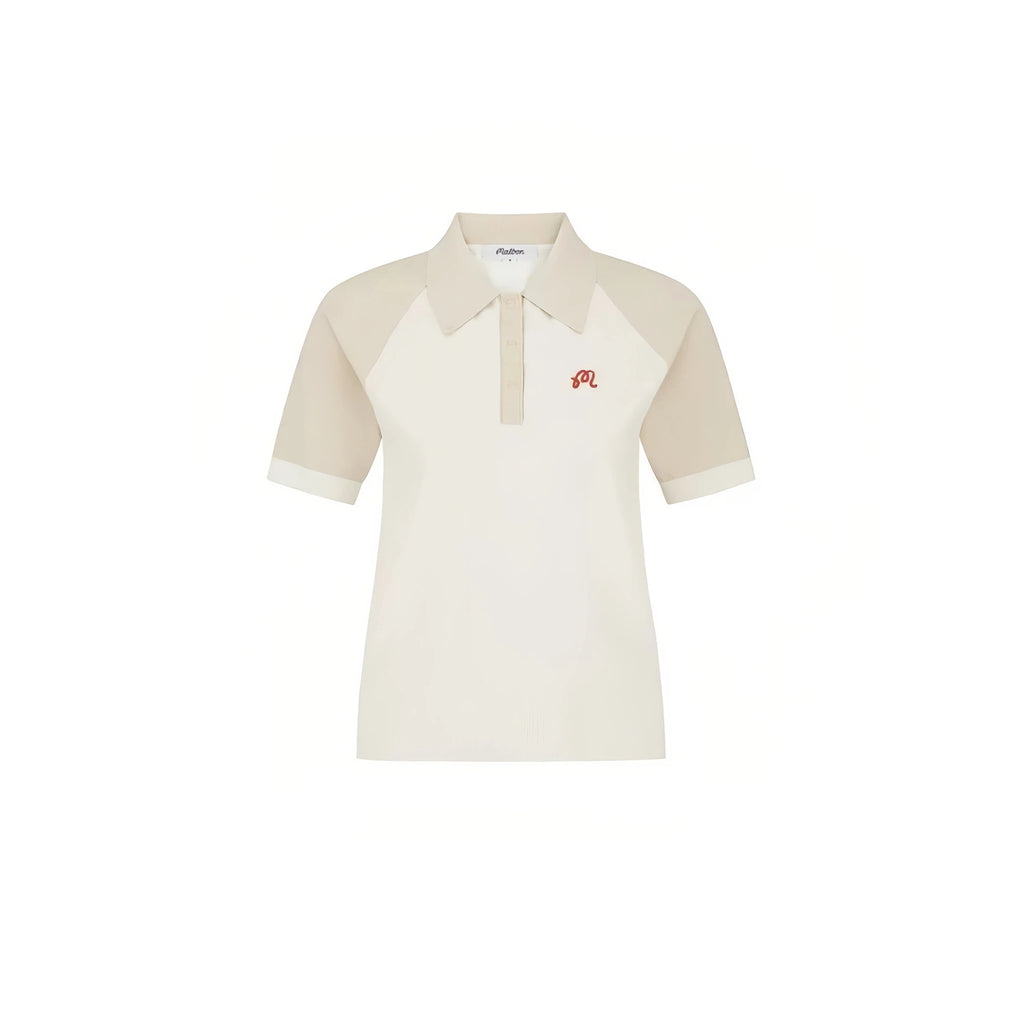 Malbon women colourblock knit golf polo sports collar close-up