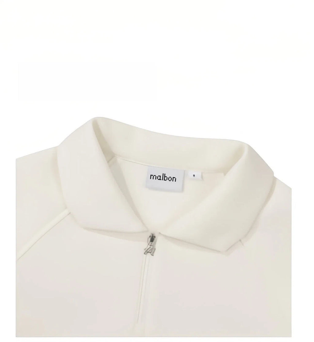Malbon women's half-zip stand-collar golf sweatshirt — close-up detail