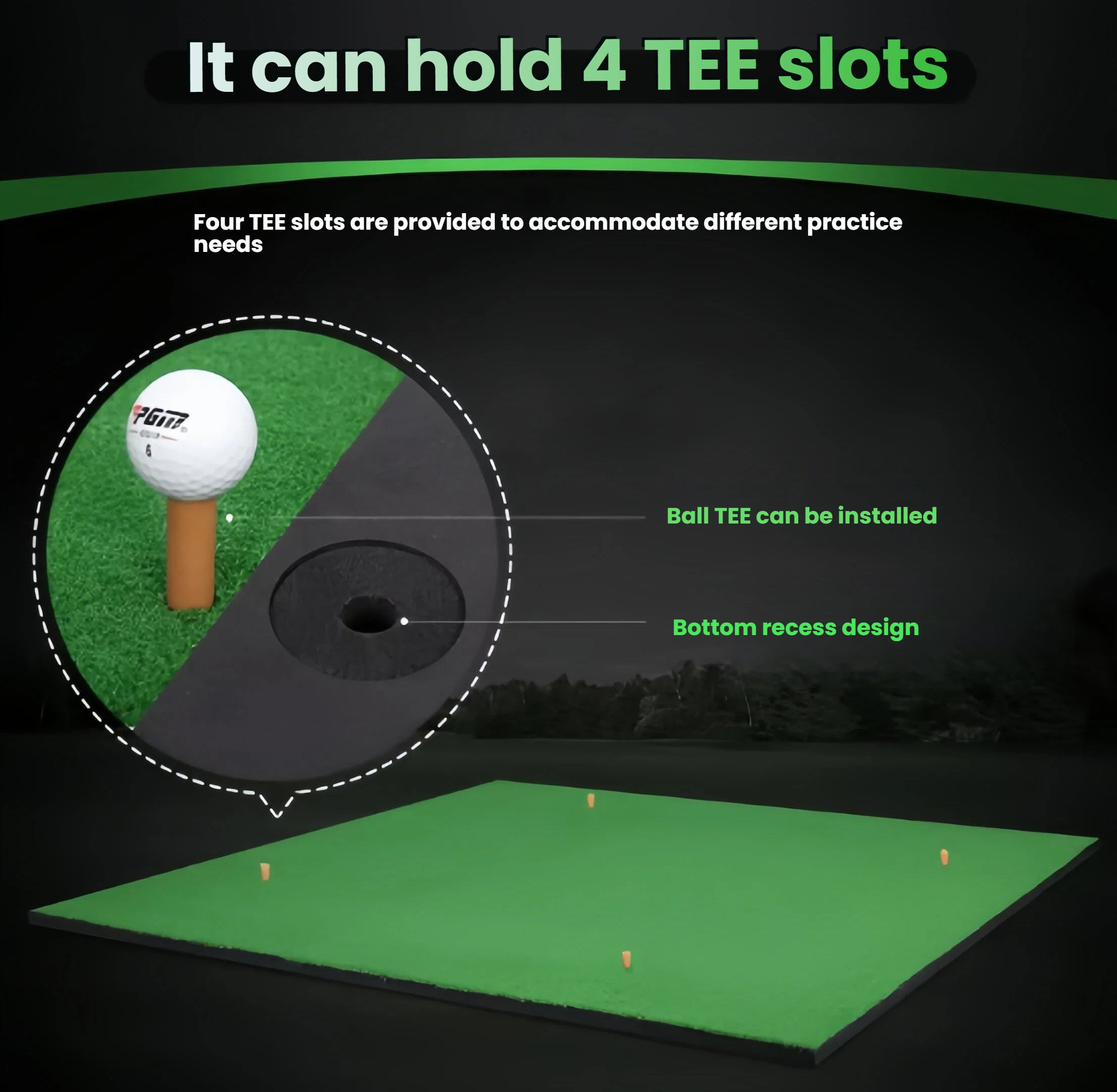 PGM DJD002 driving range mat showing backyard outdoor setup
