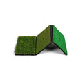 Home golf hitting mat hero shot showing tri-turf fairway rough and tee zones