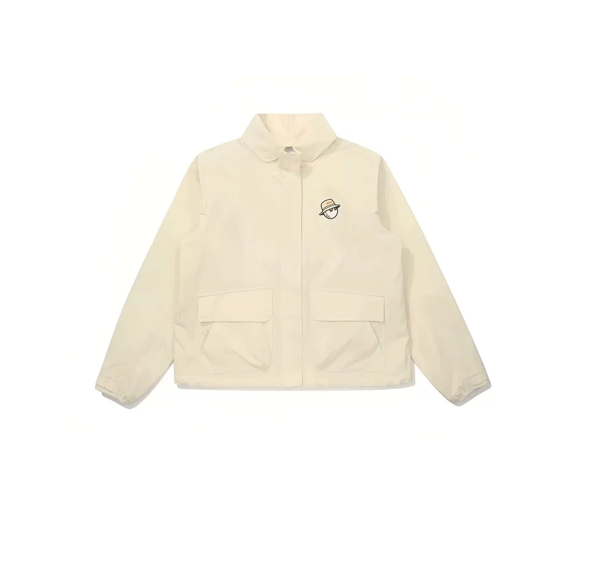 Malbon women hooded golf windbreaker fabric texture close-up
