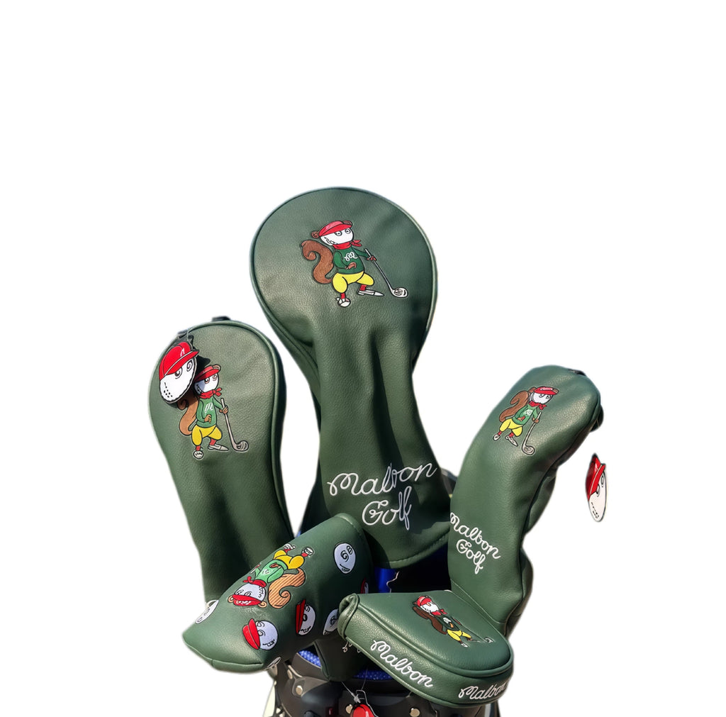 Malbon Cute Squirrel Golf Headcover with Magnetic Closure – Waterproof PU